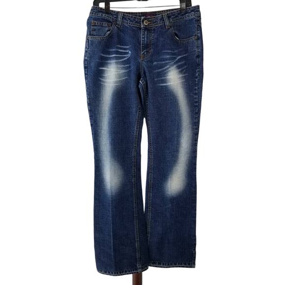US Polo Assn Blue Jeans Unique Boot Flare High Rise Excellent Size 11 12 - Picture 1 of 7